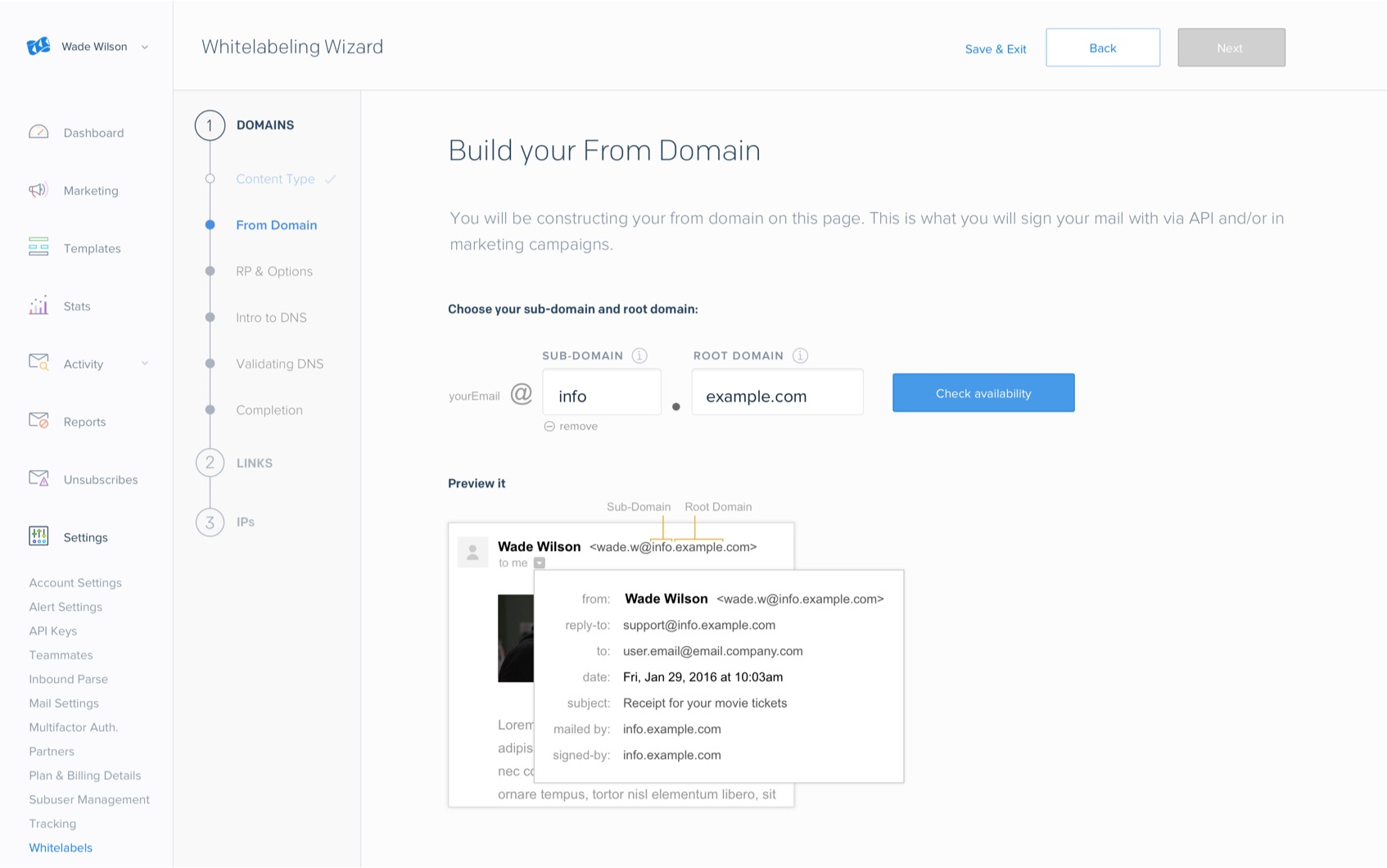 Previewing a From Domain